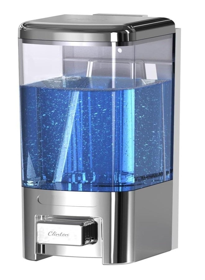 Clinton Plastic Liquid Sanitizer Shower Gel Dish Wash Soap Dispenser for Bathroom Kitchen | (500ml (Silver))